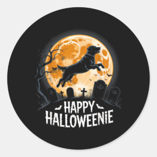 Adesivo Feliz Halloweenie Amantes de Cães Diversão Assusta