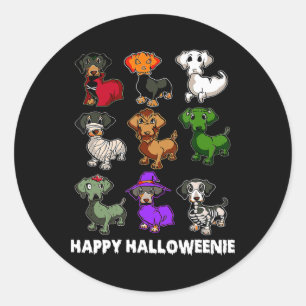 Adesivo Feliz Halloweenie Dachshund Dachshund Halloween Gi