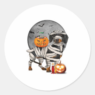 Adesivo Feliz Halloweenie Dachshund Mummy Dog