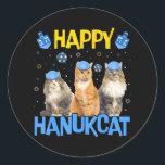 Adesivo Feliz Hanukcat Hanukkah Cat Chanukah Gato Judeu<br><div class="desc">Feliz Hanukcat Hanukkah Cat Chanukah Gato Judeu</div>