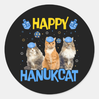 Adesivo Feliz Hanukcat Hanukkah Cat Chanukah Gato Judeu
