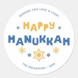 Adesivo "Feliz Hanukkah" Amor e Luz