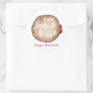 Adesivo Feliz Hanukkah Chanukah Jelly Rosquinha Sufganiyah