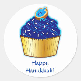 Adesivo Feliz Hanukkah: Cupcake com Cookie em Branco