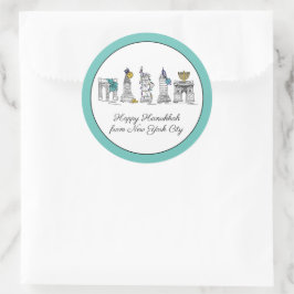 Adesivo Feliz Hanukkah da Nova Iorque NYC Chanukah