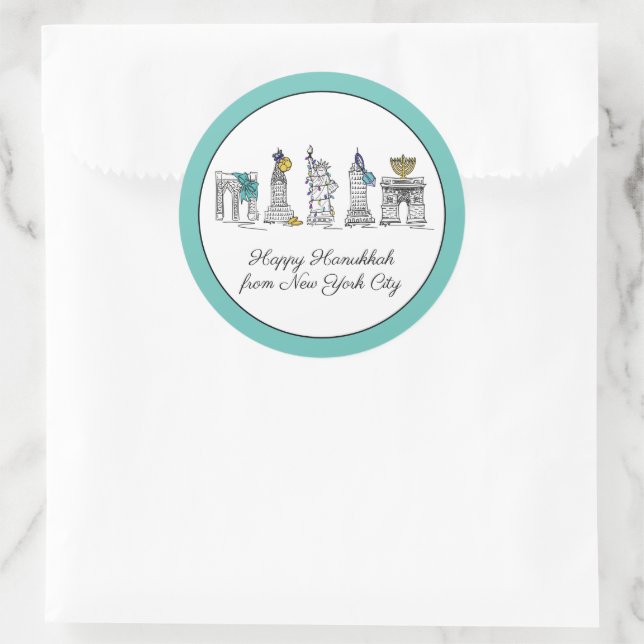 Adesivo Feliz Hanukkah da Nova Iorque NYC Chanukah (Bolsa)