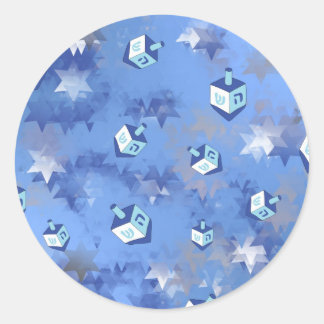 Adesivo Feliz Hanukkah Estrelas Cadentes e Dreidels