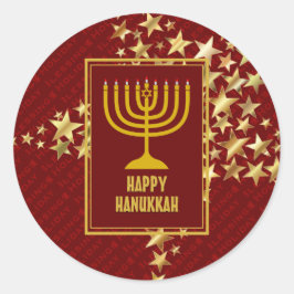 Adesivo FELIZ HANUKKAH ESTRELAS Festivas RED