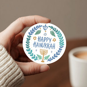 Adesivo FELIZ HANUKKAH, Grito Moderno Desenho Mão