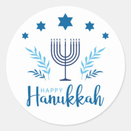Adesivo Feliz Hanukkah Menorah Stars