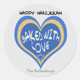 Adesivo Feliz Hanukkah, Pelado com Amor