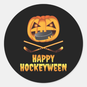 Adesivo Feliz Hockeybetween Hockey Pumpkin Comendo Puck Fu
