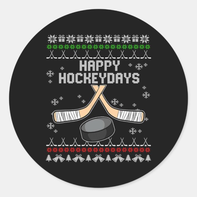 Adesivo Feliz Hockeydays Natal Feio Pajama Legal Hockey (Frente)