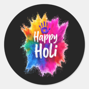 Adesivo Feliz Holi para Mulheres Homens Crianças Cor Índia