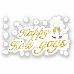 Adesivo Feliz Holi-Yays! Design de Celebração Festiva