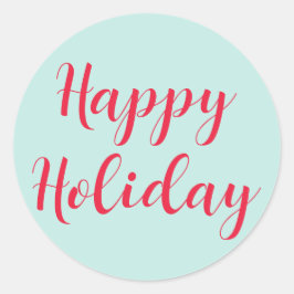 Adesivo Feliz Holiday Red Script Mint Green Simples