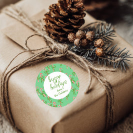 Adesivo FELIZ HOLIDAYS - Canas de doce personalizadas - Cu