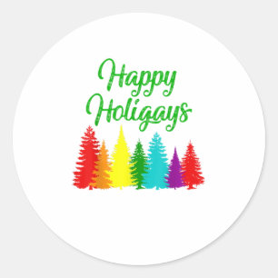 Adesivo Feliz Holigays LGBT Árvore de Natal C