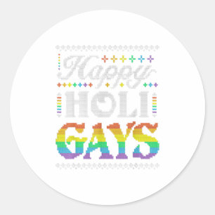 Adesivo Feliz Holigays Rainbow Gay LGBT Ugly
