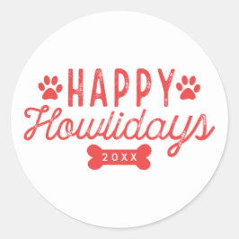 Adesivo Feliz Howlidays | Feriado Branco e Vermelho