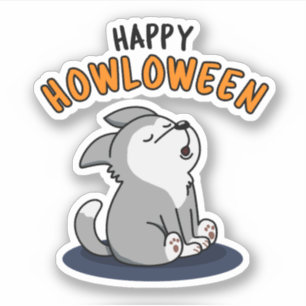 Adesivo Feliz Howloween Bonito Cachorro Cachorro Pun Stick