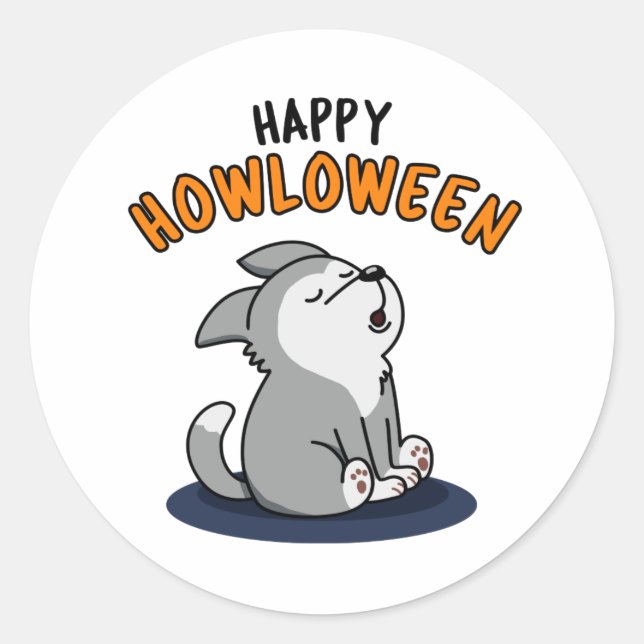 Adesivo Feliz Howloween Engraçado Cachorro (Frente)