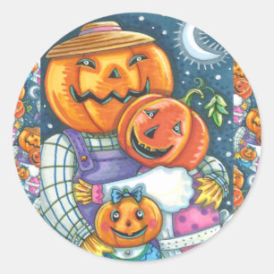 ADESIVO FELIZ JACK O LANTERN FAMÍLIA, COLORIDA E CORTA