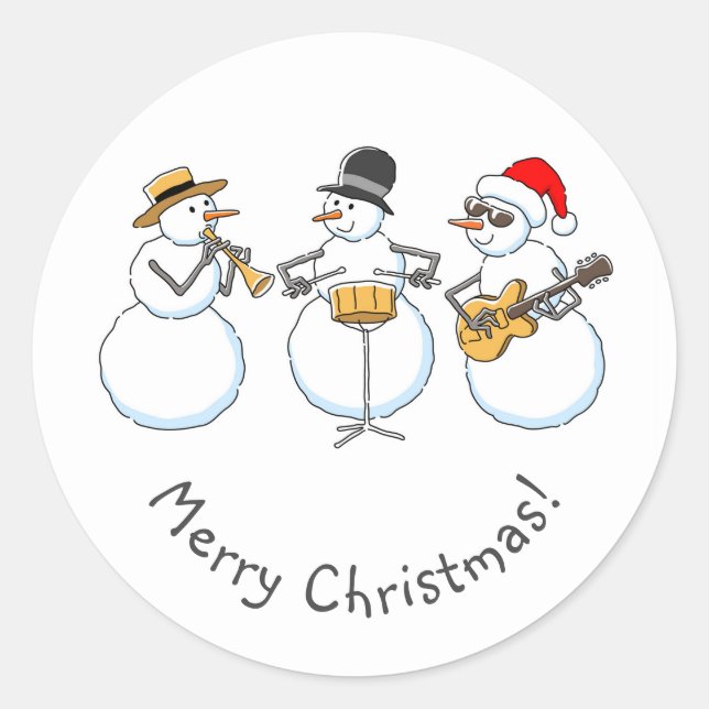 Adesivo Feliz Jazzy Natal Snowman Engraçado Jazzband (Frente)