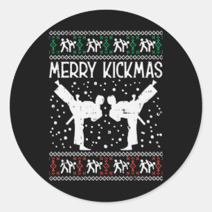 Adesivo Feliz Kickmas Natal Feio Karate Jiu Jitsu Mart
