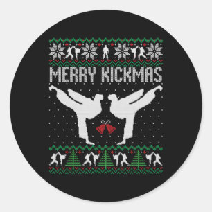 Adesivo Feliz Kickmas Natal Feio Karate Jiu Jitsu Mart