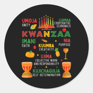 Adesivo Feliz Kwanzaa 7 Princípios Para Mulheres Kwanzaa H