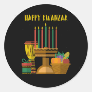Adesivo Feliz Kwanzaa África Mapear Sinalizador de Unidade