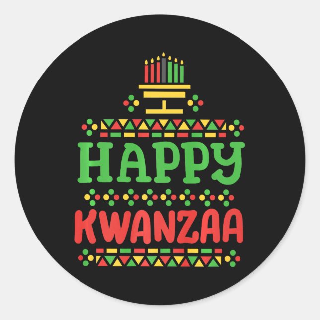 Adesivo Feliz Kwanzaa Feliz Natal Homens Africanos America (Frente)