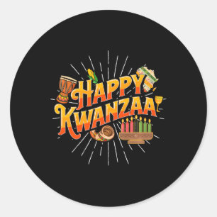 Adesivo Feliz Kwanzaa - Festival do Patrimônio Africano Am
