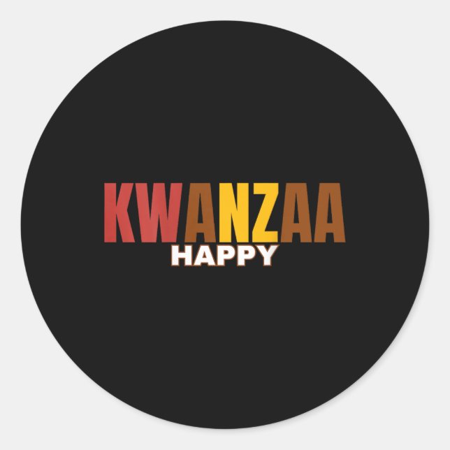 Adesivo Feliz Kwanzaa Kinara-Sete Princípios De Kwanzaa ( (Frente)
