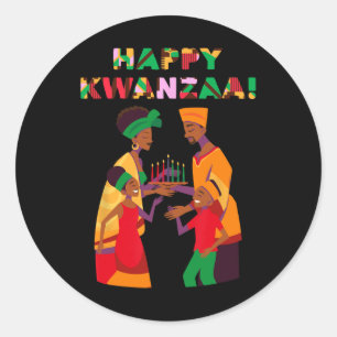 Adesivo Feliz Kwanzaa Kinara-sete Velas Princípios De K