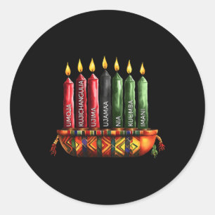 Adesivo Feliz Kwanzaa Kinara Sete Velas Princípios De K