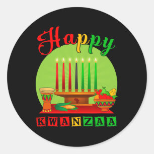 Adesivo Feliz Kwanzaa Kinara Sete Velas Princípios De K