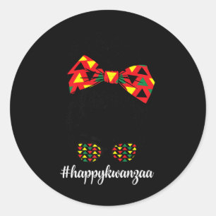 Adesivo Feliz Kwanzaa natalícia Menina Branca