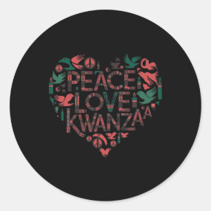 Adesivo Feliz Kwanzaa Paz Com Amor Amer Africano Kwanzaa