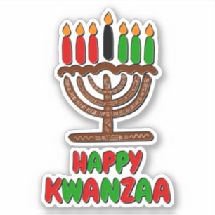 Adesivo Feliz Kwanzaa Red Yellow Green Canders