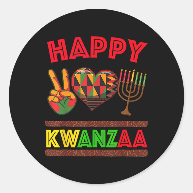 Adesivo Feliz Kwanzaa Sete Princípios Das Mulheres Kwanzaa (Frente)
