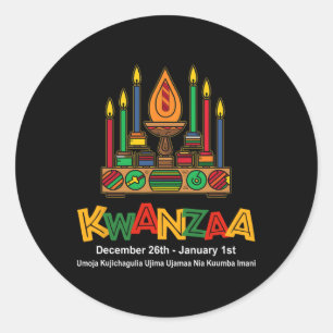Adesivo Feliz Kwanzaa Sete Princípios De Kwanzaa - Kinara
