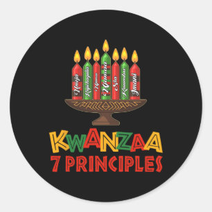 Adesivo Feliz Kwanzaa Sete Princípios De Kwanzaa - Kinara