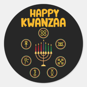 Adesivo Feliz Kwanzaa Sete Princípios De Kwanzaa Kinara M