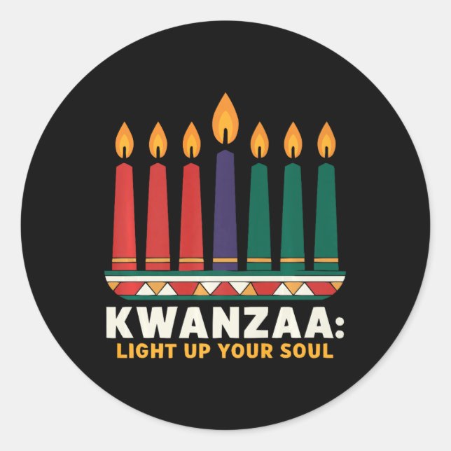 Adesivo Feliz Kwanzaa vela Africa Holiday African American (Frente)