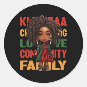 Adesivo Feliz Kwanzaa - Velas Kinara - Africano Natal