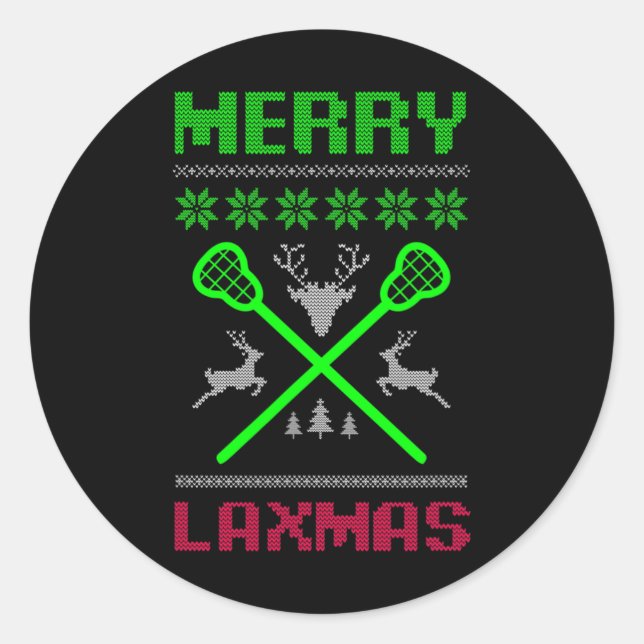 Adesivo Feliz Laxmas Ugly Design Lacrosse Natal (Frente)