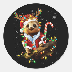 Adesivo Feliz Lenta Lover Preguiçosa Xmas Sloth Reindet Li