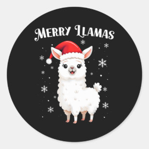 Adesivo Feliz Lhamas Natal engraçado Férias animais Llama